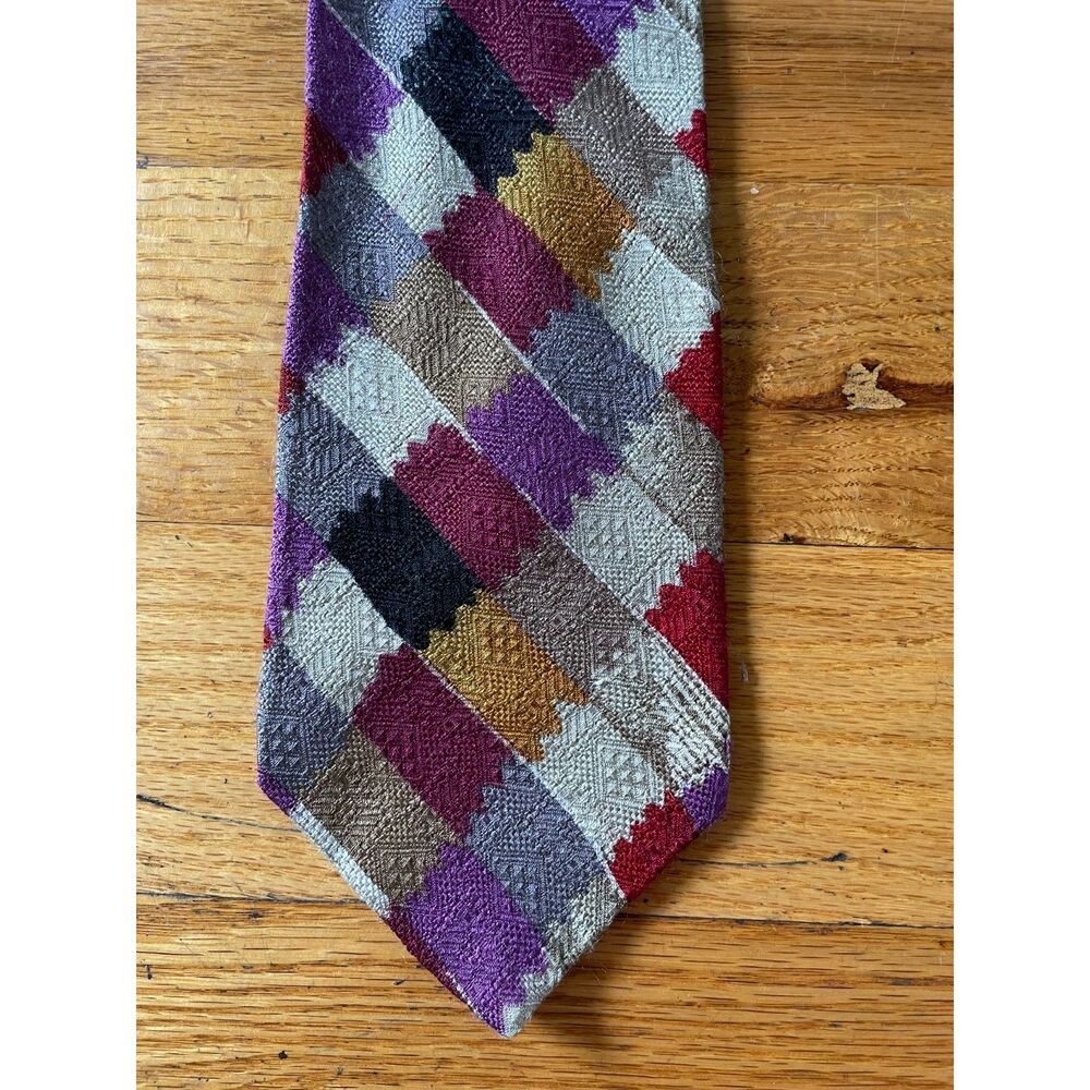 Vintage LDM 100% Silk Italian Geometric Abstract Tie Made in Italy 59x4